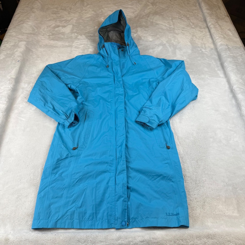L.L.Bean Gore-Tex Jacket‎ Blue Hooded Raincoat Women's XS